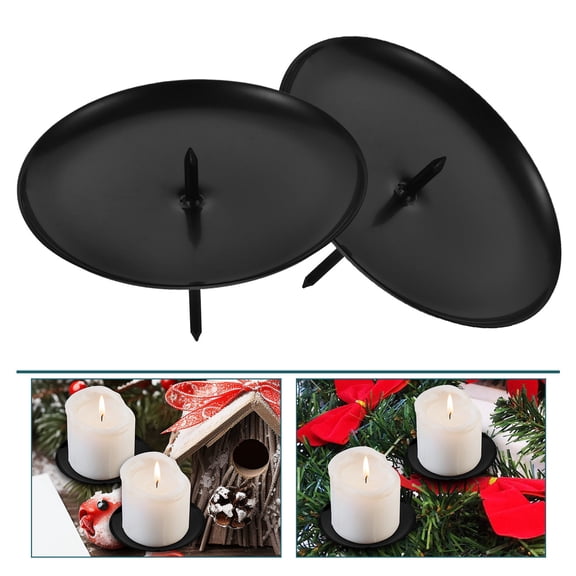 HEALEEP 10Pcs Candles Holders in Black for Homeowners and Hosts 6Cm Diameter 4.5Cm Height