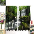 thumbnail image 3 of Waterfall Curtains, Spring Nature Theme Landscape Pattern in Forest, Blackout Thermal Curtains for Bedroom Living Room, 2 Panel Set, 84X84 Inch, 3 of 5