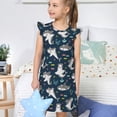 thumbnail image 4 of Balery Friendly Sharks Camisón de princesa para niñas, pijama de algodón con mangas abullonadas, suave y bonito.-Large, 4 of 6