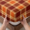 thumbnail image 3 of King Size Fitted Sheet Set - Burnt Orange Checkered 3 Piece Bedding Sets 16" Deep Pocket Fitted Sheet with 2 Pillowcases, Modern Farmhouse Orange Plaid Brushed Microfiber Hotel Luxury Bed Sheets, 3 of 9