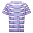 thumbnail image 3 of JAJAHO T Shirts For Men Short Sleeve Striped Summer Top Color Block Crewneck Classic Tee Shirt Relaxed Fit Daily Wear Soft Tops, 3 of 8