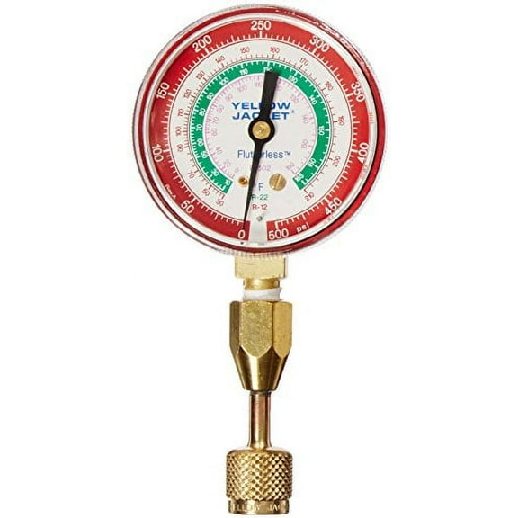 Yellow Jacket 40331 Red Pressure Gauge with 19110 Quick Coupler