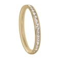 thumbnail image 3 of 14k Yellow Gold Channel-set Round-cut Cubic Zirconia Thin Eternity Band, 3 of 5
