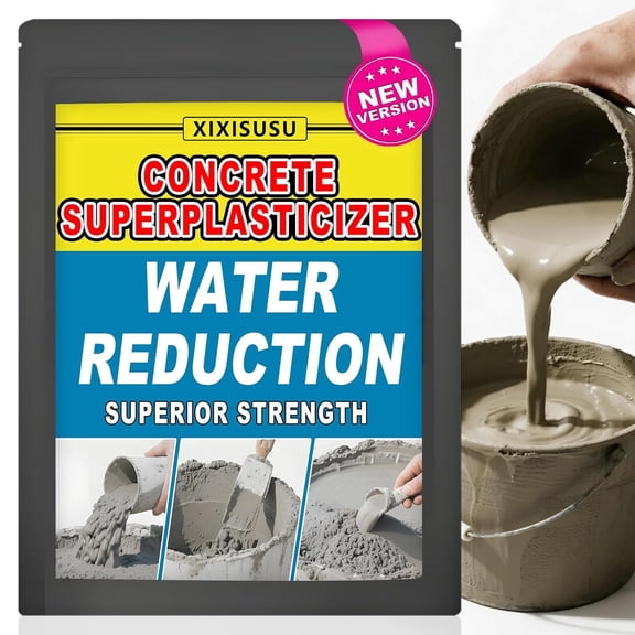 Concrete Super Plasticizer – High Range Water Reducer Admixture for Superior Strength & Workability (White, 8 oz)