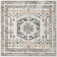 thumbnail image 1 of Unique Loom Oxford Medallion Border Rug 6' x 6' Square Ivory/Blue, 1 of 1