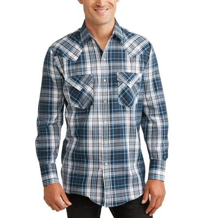 - Plains Men's Long Sleeve Plaid Western Shirt