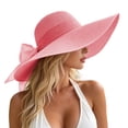 thumbnail image 2 of ATOYSOY Womens Big Bowknot Raffia Hat Large Floppy Foldable Roll up Beach Cap Sun Hat, 2 of 5