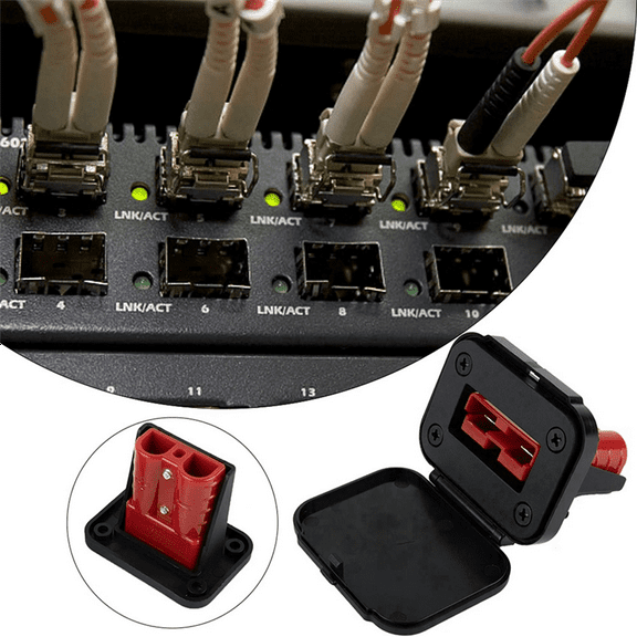 4Pc 50A for Anderson Plug Connector Flush Mount Bracket Panel Cover for Caravan Boat Truck Cable Connectors Plug