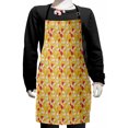 thumbnail image 1 of Fruit Kids Apron, Pattern with Leaves Figs and Flowers, Boys Girls Apron Bib with Adjustable Ties for Cooking Baking Painting, Dark Coral Earth Yellow, by Ambesonne, 1 of 2