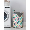 thumbnail image 3 of Geometric Laundry Bag, Classical Moroccan Tiles with Dots in Playful Colors Eastern Art Modern Display, Basket with Handles Drawstring Closure for Laundromats, 13" x 19", Multicolor, by Ambesonne, 3 of 4