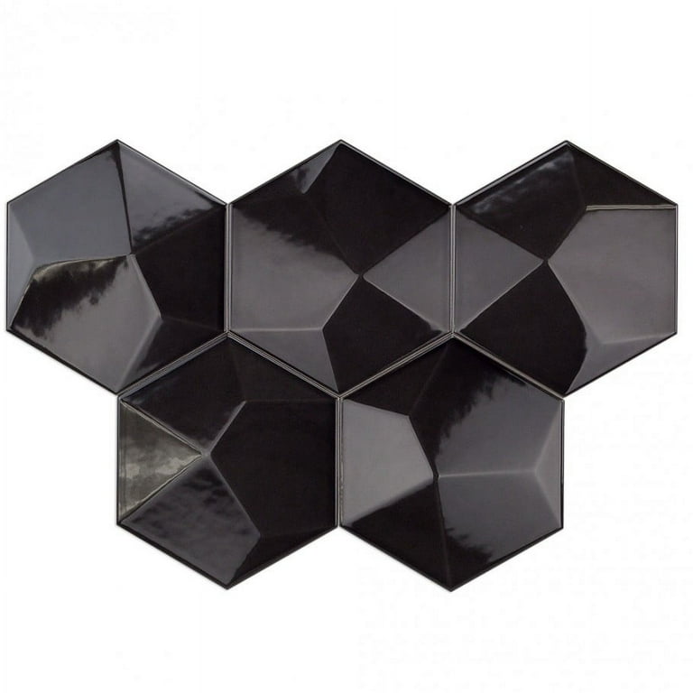 Magen Hex Dark Gray Polished Ceramic Hexagon Tile Magen Hex Dark Gray Polished Ceramic Hexagon Tile