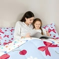 thumbnail image 5 of Homewish 2-Piece Kids Princess Bow-tie Twin Comforter Set, Red Cherry Blue Cartoon Decor, 5 of 8
