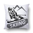 thumbnail image 1 of ARTJIA Skiing Stylized Logo Or Emblem Template Pillowcase Pillow Cushion Cover 18x18 inch, 1 of 1