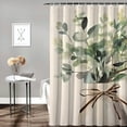thumbnail image 2 of FUMJ Bathroom Shower Curtain, Spring Summer Leaf Watercolor Eucalyptus Leaves Sage Green Farmhouse, Multiple Sizes White, 2 of 6