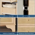 thumbnail image 5 of EastVita 7 Drawer Dresser for Bedroom 473 in Wide Wood Chest of Drawers with Natural Rattan Drawers Drawer Organizer with Sturdy Base for Living Room Entryway and Hallway, 5 of 7
