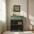 thumbnail image 2 of 31.5 Small Modern Buffet Cabinet with Glass Doors, Sideboard Cabinet With Storage,Coffee Bar Cabinet With Adjustable Shelf and a Drawer, Green, 2 of 9
