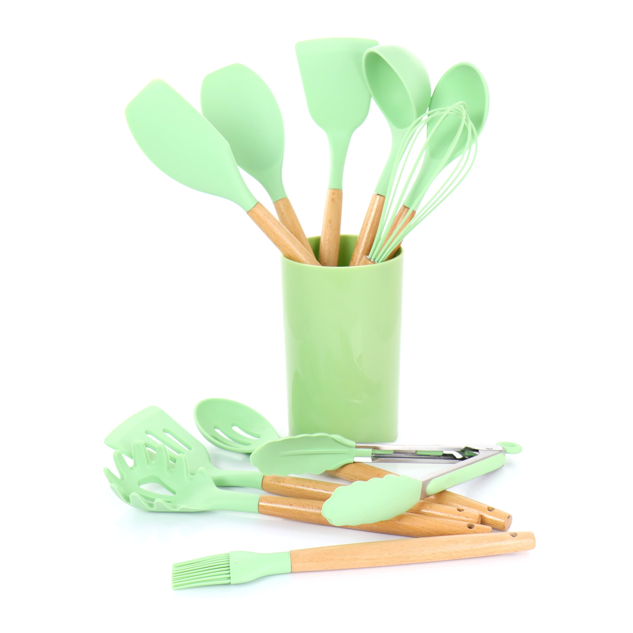 MegaChef Gray Silicone and Stainless Steel Cooking Utensils Set of 14