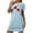 Blue, variant on Women's Romantic Heart Design Sleep Dress Short Sleeve Crew Neck Short Dress Soft Polyester Spandex S-2XL Plus Size for Home/Evening Relaxation
