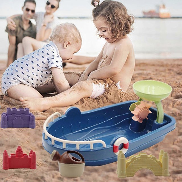 2025 Beach Toys Miniature Bath Boat Shovel Rake Kettle Castle Molds Interactive Water Toy Castle Building Kit Children Play Sand Toy