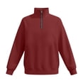 thumbnail image 6 of mgoYE Boys Quarter Zip Pullover Long Sleeve Corduroy Shirts Oversized Sweatshirts Kids Preppy Clothes Teens Hoodie 4-15T(Red,3-4 Years), 6 of 6