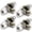 Chrome, variant on (4 Pack) Villar Home Designs Door Knob Versa Black Privacy