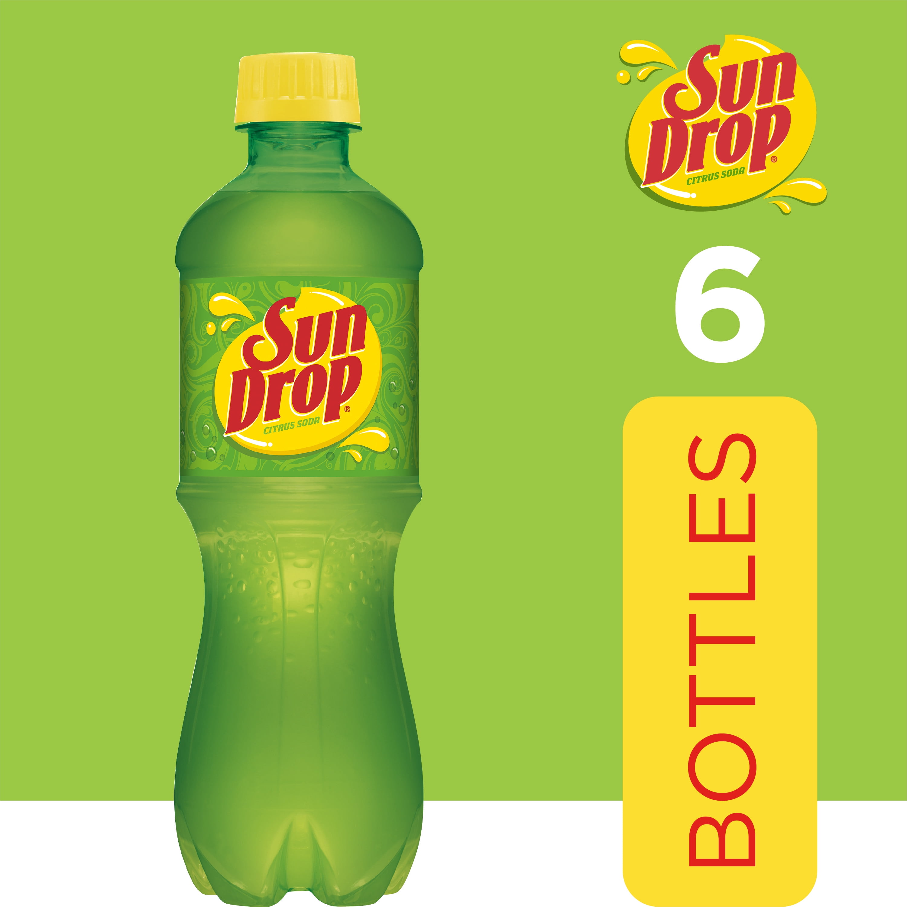 (3 pack) Sun Drop Citrus Soda Pop, 16.9 fl oz, 6 Pack Bottles