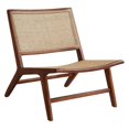 thumbnail image 4 of Siruishop Wood Frame Handwoven Rattan Lounge Chair Multipurpose for Balcony 63x70x73cm Dark Brown, 4 of 6