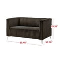 thumbnail image 5 of Home Design Gavin 2-Piece Velvet Living Room Set with Loveseat and Sofa, Square Arm Design, Channel Tufted Upholstery, Brown, 5 of 6