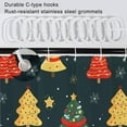 thumbnail image 4 of Christmas Shower Curtain, Colorful Xmas Tree with Snowflake Shower Curtain Green and Yellow Shower Curtain with Hooks for Christmas New Year Bathroom Decor, 72x72 Inch, 4 of 6