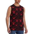 thumbnail image 2 of Balery Red Skulls 2 Men's Sleeveless Muscle Shirts Workout Tank Top, Moisture Wicking, Odor Protection-Medium, 2 of 8