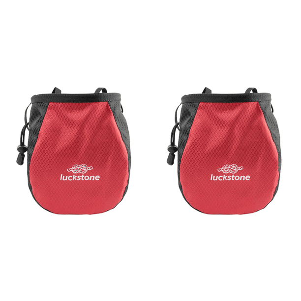 Bolsa de tiza ajustable cinturón almacenamiento resistencia al desgarro para fitness rojo 2 piezas
