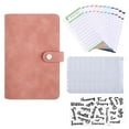 thumbnail image 2 of Cuaderno de presupuesto de cuero Cubierta de  de bolsillos con cremallera de 8 piezas Rosa Zulema cuaderno de facturas, 2 of 8