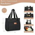 thumbnail image 3 of Holuxer Insulated Lunch Box for Women, 12L Lunch Totes Oxford Handbags, Leakproof Shoulder Bags, Fashion Tote Cooler Bag with Storage Front Pocket for Work Picnic, Black, 3 of 7