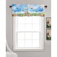 thumbnail image 3 of Cartoon Bunny Linen Curtain Valance for Bedroom/Bathroom/Kitchen/Office/Living/Dining Room Windows, Colorful Easter Eggs Spring Mushroom Rod Pocket Topper Decorative Cafe Drapes Panel 42"x18", 3 of 6