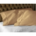 thumbnail image 4 of Pillow Sham 100% Egyptian Cotton 1000 Thread Count Soft and Luxury 2 Piece King Size (20"X40") inches, Decorative Pillow Shams - Taupe Stripe, 4 of 4