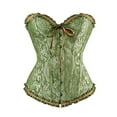 thumbnail image 4 of Dewadbow Women Lace Corsets Brocade Waist Brocade Overbust Lingerie Bustier, 4 of 6