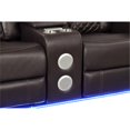 thumbnail image 2 of Benz LED & Power Reclining Loveseat Made With Faux Leather in Brown, 2 of 12