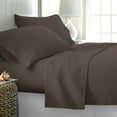 thumbnail image 2 of Comfy Bamboo World Series Ensemble de Draps-Housses en Microfibre 90 G/m², 4 Pcs, pour Lit Double, Marron, 2 of 5