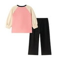 thumbnail image 3 of Tiijoy Girls Outfits Cute Cartoon Color Block Long Sleeve T-Shirt & Pants Set, Sizes 3-4, 3 of 8