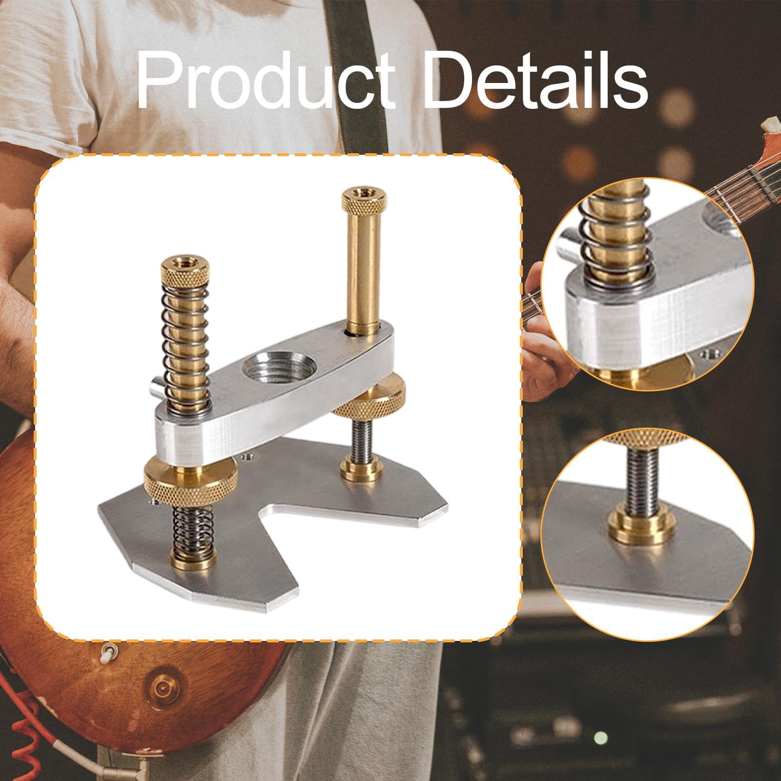 Dualoai Guitar Sound Hole Base Durable Metal Adjustable Luthier Tool for Acoustic Guitar