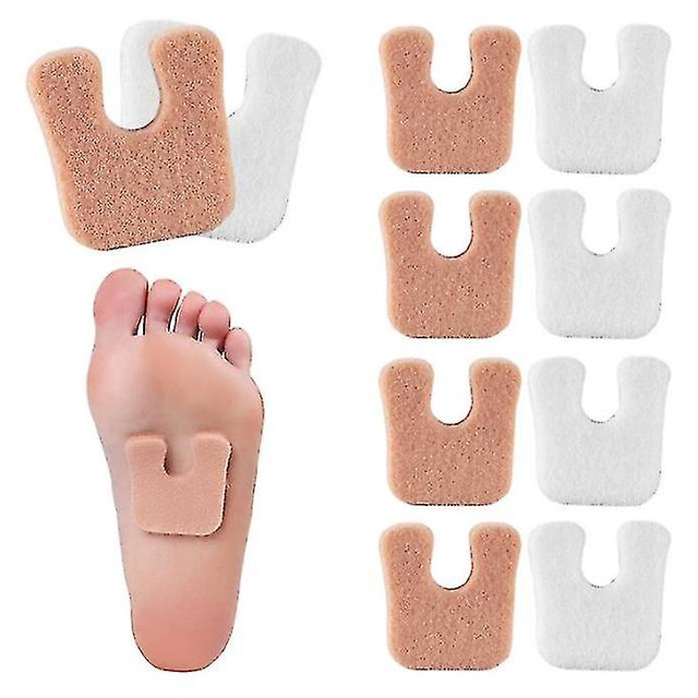 10 Pares de almohadillas adhesivas para callos de fieltro en forma de U Almohadillas adhesivas para pies Cojín autoadhesivo para pies en forma de U