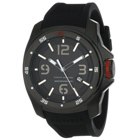 1790708 Tommy Hilfiger Mens Sport Black Ion Silicon Watch