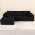 thumbnail image 5 of 109" Modular Sectional Sofa with Deep Seat, Modern Modular L-Shape Sofa Couch with Chaise, Black, 5 of 8