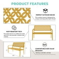 thumbnail image 6 of GRANDPATIO Metal Outdoor Bench, Sunflower Yellow, Geometric Modern Patio Bench, Weather-Resistant, Yellow, 6 of 9