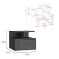 thumbnail image 3 of DeeHome Adele Floating Nightstand with Drawer and Open Storage Shelves, 3 of 7