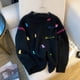 thumbnail image 4 of Suéter Kawaii coreano para mujer, jersey de manga larga con cuello redondo, bordado de oso, Tops sueltos, prendas de punto informales a la moda, Otoño e Invierno, 4 of 5