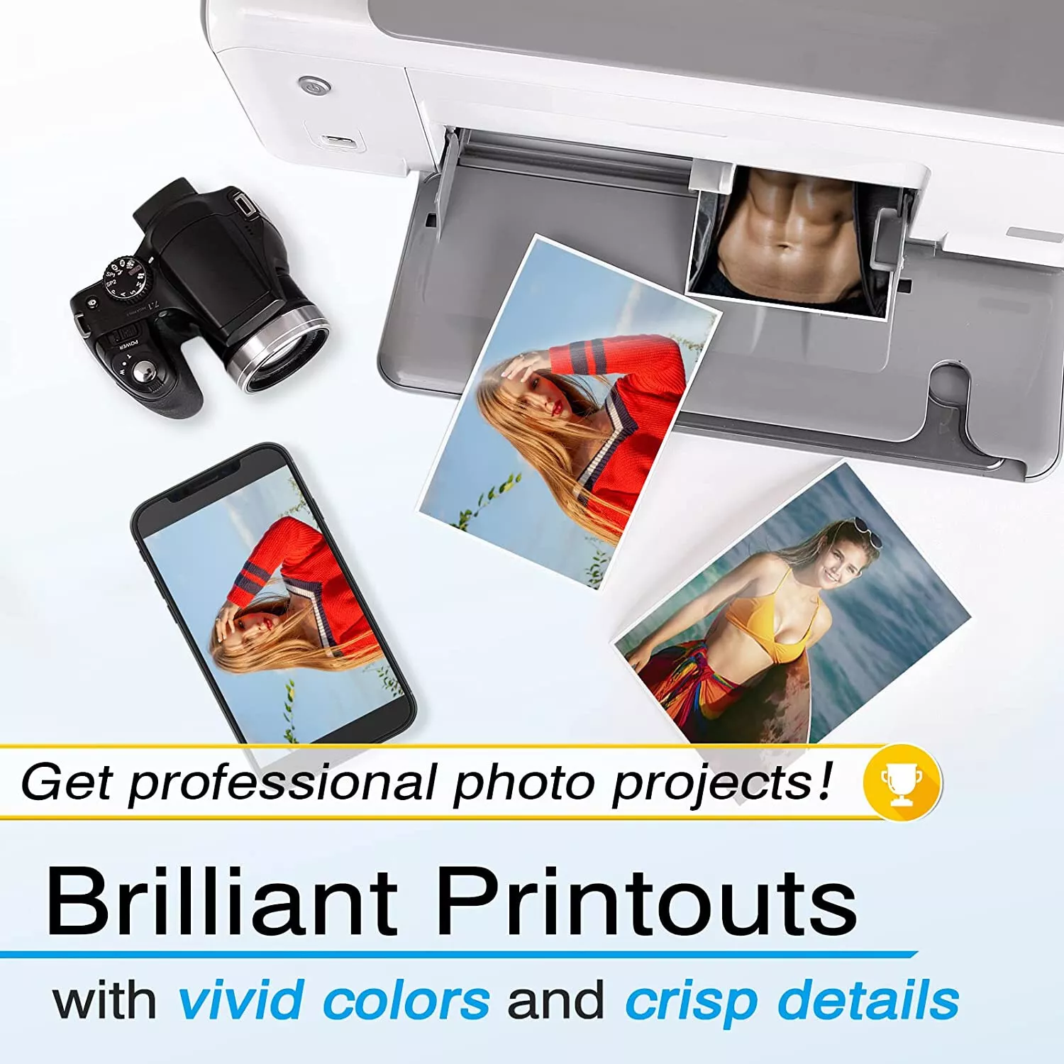 Assorted Size Inkjet Photo Paper Bundle - Koala Ultra Premium 72lb Glossy Photo Paper Inkjet Printer, 8.5x11,4x6,5x7