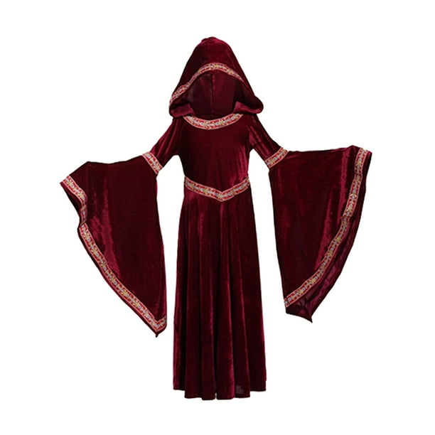 Vestido Medieval Yuyangstore Disfraz con capa para niña Largo