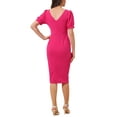 thumbnail image 3 of INSPIRE CHIC Women's Ruffle Bodycon Split Wear To Work Midi Dresses, 3 of 4