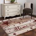 thumbnail image 4 of Vintage Farmhouse 3'x5' Washable Rug, Brown Country Star Berries Wooden Grain Non-Slip Area Rugs for Entryway Kitchen Classroom, StainResistant Dorm Throw Carpet, Low Pile Soft Indoor Floor Mat, 4 of 9